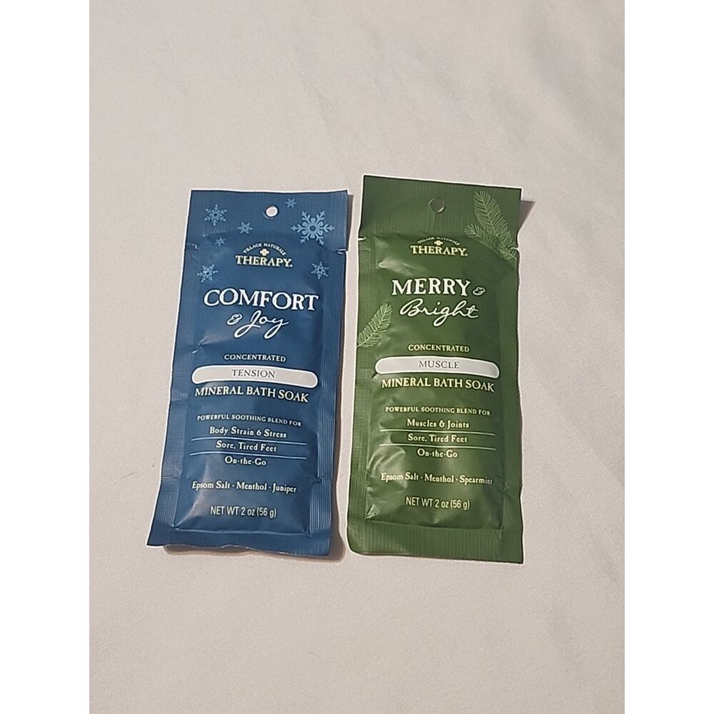 2 Village Naturals Therapy Mineral Bath Soak Tension & Muscle Concentrated